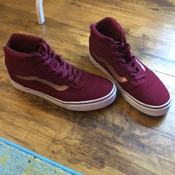 Vans | Shoes | Womens Burgundy And Rose 